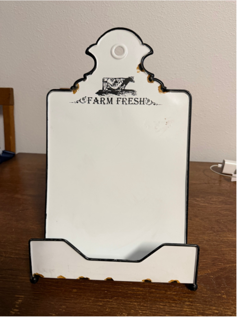 Vintage Farm Fresh Cow Cookbook Holder / Recipe Book Stand